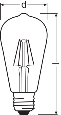 LED Edison E27 ST64 5,8W = 60W 806lm 4000K neutrálna biela 300° CRI90 Stmievateľná žiarovka Ledvance