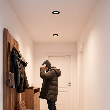 ARDALI Čierny plech MR16 GU10 kruhové svietidlo HALOGEN na zapustenú montáž