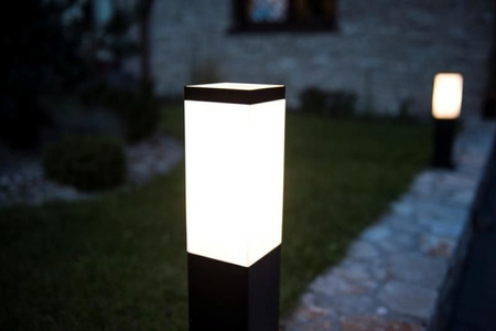 Vonkajšia záhradná lampa fasádna LED KINKITE INOX QUADRATOWA SS802-A BL E27 Su-Ma