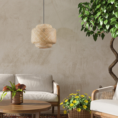 Stropné závesné svietidlo E27 béžová BAMBOO NATURAL Sanico Goldlux