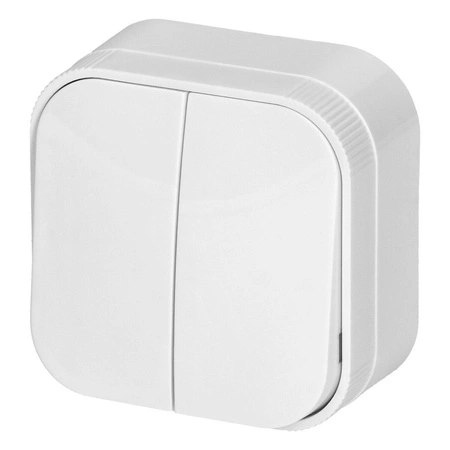 Spínač ToDo Spínač svetla dvojitý povrchový IP20 ORNO WHITE