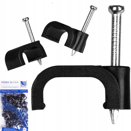 Plochý káblový úchyt FLOP KLIP YDYp3x2,5 13/7 čierny 100ks PAWBOL