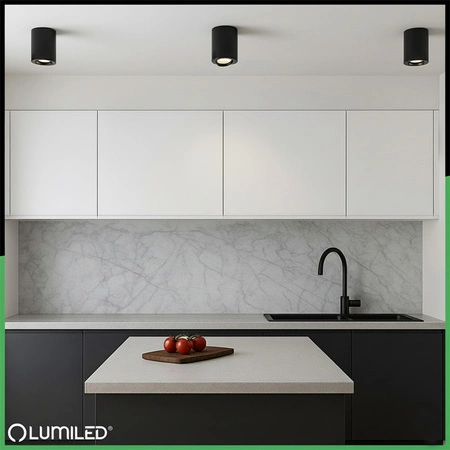 HALOGEN Spot Tube Moving LUNDO GU10 LUMILED Round Black 80mm s povrchovou montážou