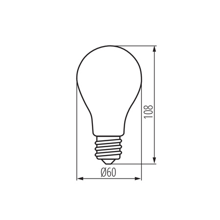 LED žiarovka E27 Edison A60 4W = 62W 840lm 4000K neutrálna biela Clear XLED Filament Kanlux