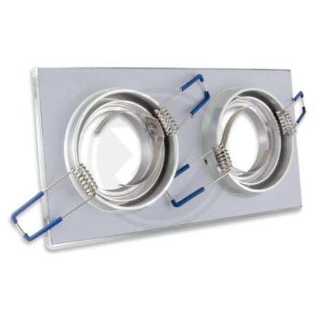 Bodové halogénové svietidlo 2x GU10 obdĺžnikové pohyblivé biele Styx Masterled