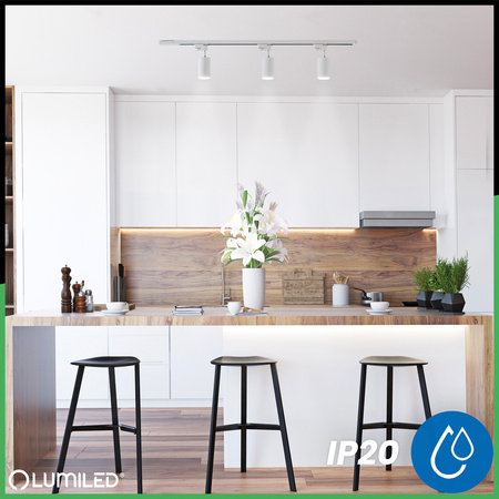 Sada prípojníc na osvetlenie 1,5 m + 3x RITI GU10 White LUMILED reflektor