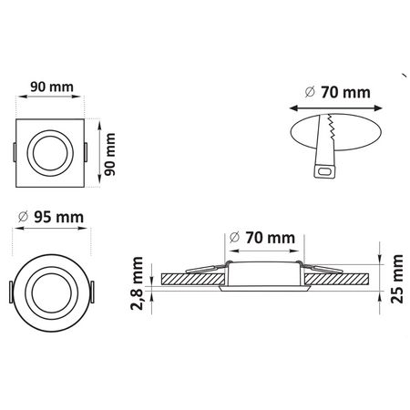 Bodové svietidlo MR16 Silver 12 V OPIN Sanico Goldlux na zapustenú montáž
