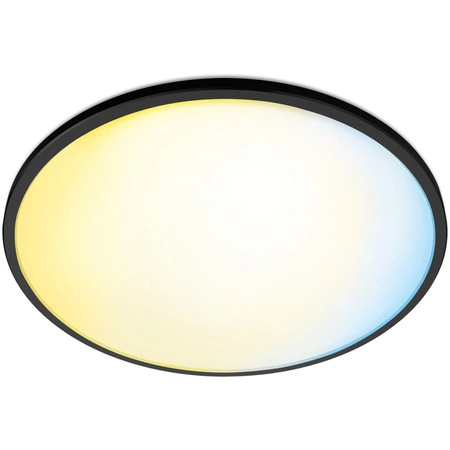 Plafond LED stropné svietidlopovrchovou montážou 14W 1300lm 2700-6500K TW 24,2cm čierne okrúhle Smart SMART WiFi Bluetooth aplikácia Superslim WiZ