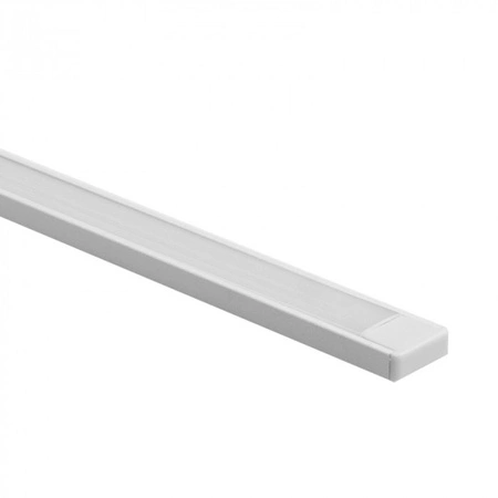 Hliníkový povrchový profil LED biely 1m s matným difúzorom pre LED pásy + koncové krytky Ecolight série N