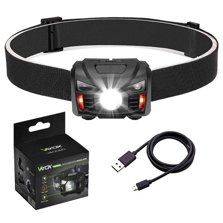 Dobíjací LED svetlomet so senzorom pohybu XM-L Q5 3W VA0020 VAYOX