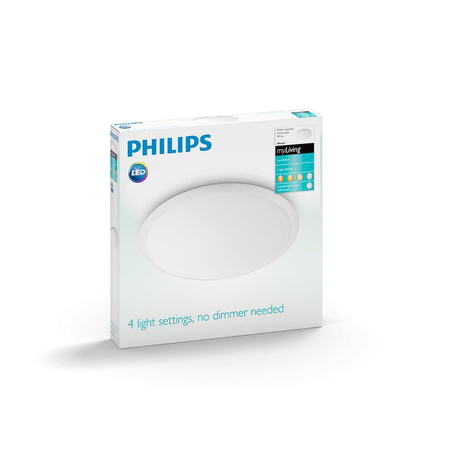 Stropné svietidlo LEDpovrchovou montážou 17W 1600lm 2700K White Wawel Philips