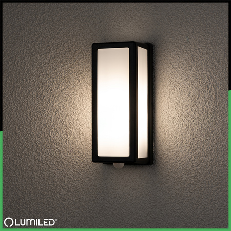 Záhradné svietidlo E27 Obdĺžnikové nástenné svietidlo DOMLO LUMILED Senzor pohybu