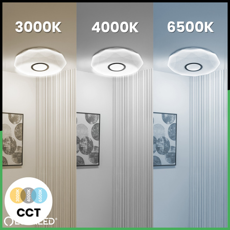 LED stropný plafón WESTA 48W CCT biely okrúhly 40cm + PILOT LUMILED