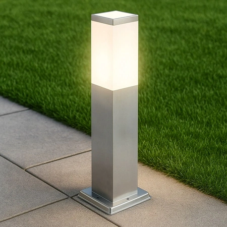 Záhradný stojaci vonkajší stĺp E27 Silver IP44 Havana 45cm Masterled