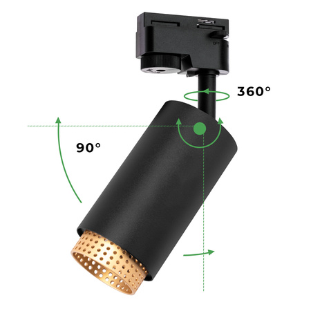 GU10 Busbar Reflektor čierny ELIGIS Jednofázové svetlo LUMILED