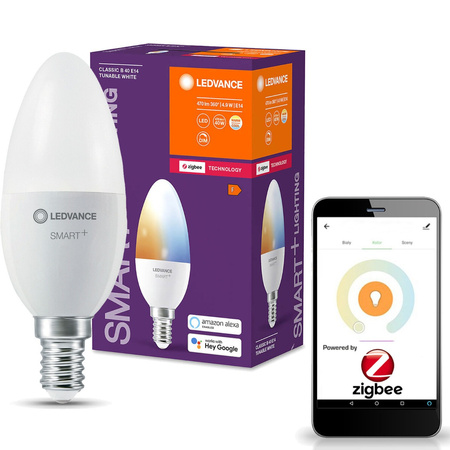 LED žiarovka E14 Traditional 4,9W = 40W 470lm CCT Stmievateľná SMART+ ZigBee Classic Ledvance