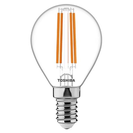 LED žiarovka E14 G45 4,5W = 40W 470lm 2700K teplá biela Filament Stmievateľná TOSHIBA