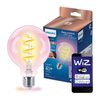 LED žiarovka E27 Sphere G95 6,3W = 40W 470lm 2200-6500K RGB + TW FILAMENT Smart SMART WiFi Bluetooth App WiZ Philips