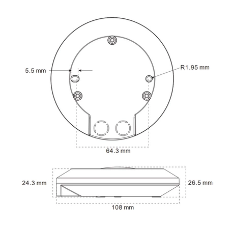 Mikrovlnný senzor pohybu a súmraku Povrchová montáž 8 m 360° Sanico Goldlux