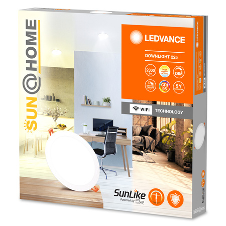 LED DOWNLIGHT stropné svietidlo 22W 1500lm CCT 22,5cm stmievateľné biele SMART+ WiFi Sun@Home Ledvance