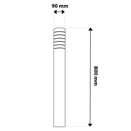 Záhradný vonkajší stojaci LED stĺp RINGO 80cm LUMILED