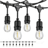 Vonkajšia záhradná svetelná reťaz 10W 500lm 2700K teplá biela 10x E27 Black IP44 10m Mimosa Kobi