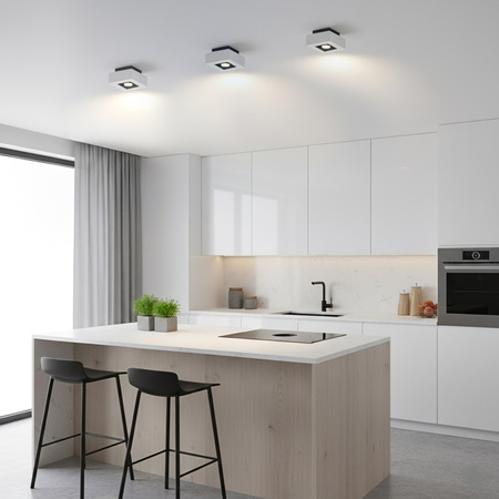 Povrchová montáž HALOGEN Movable SPOT GU10 Square White AURI LUMILED