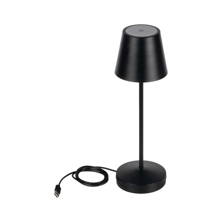 Stolná stolová lampa Školská kancelária Nočná lampa Nastaviteľná LED 1,2W 165lm 3000K, teplá biela čierny IP54 Nabíjateľná Inita Kanlux