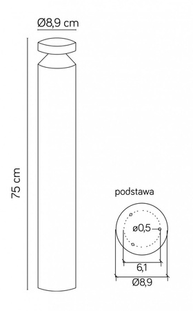 Záhradné vonkajšie stojace svetlo LED Delta DL-750 6W 440lm 4000K neutrálna biela 75cm Su-Ma