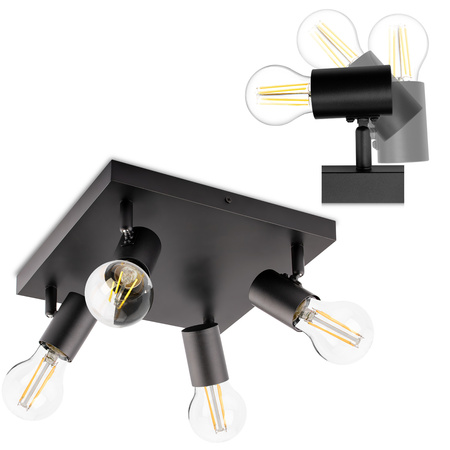 Stropné svietidlo Plafond SPOT TUBA Reflektor Halogénové svietidlo 4x E27 GLASA LUMILED