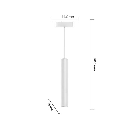 Závesná LED lampa pre magnetickú dráhu 15W 1350lm 4000K Neutral CRI90 36° 48V White Luxo Masterled
