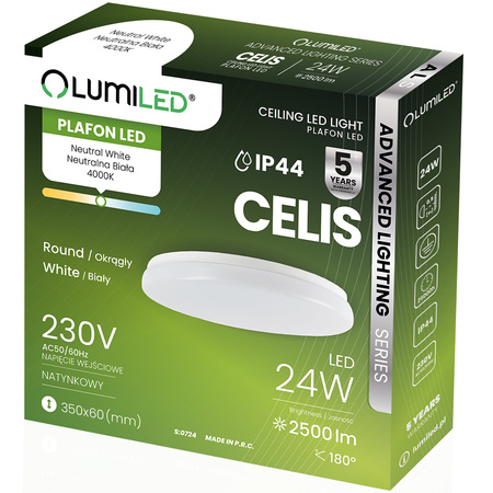 LED stropný plafón 24W 4000K CELIS Round IP44 ALS LUMILED