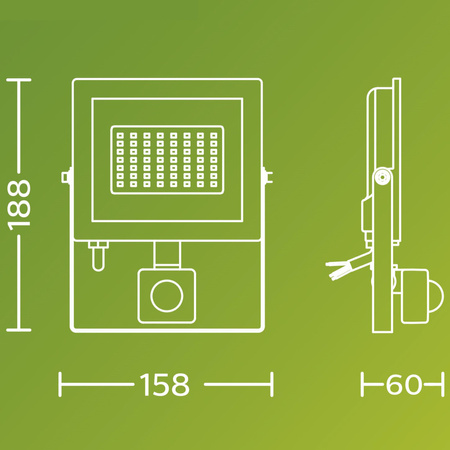 Reflektor LED 30W 3200lm 5000K IP65 se senzorem pohybu a soumraku Black Lois Philips
