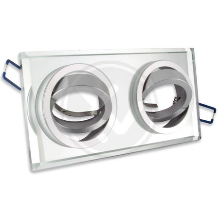 Bodové halogénové svietidlo 2x GU10 obdĺžnikové pohyblivé biele Styx Masterled