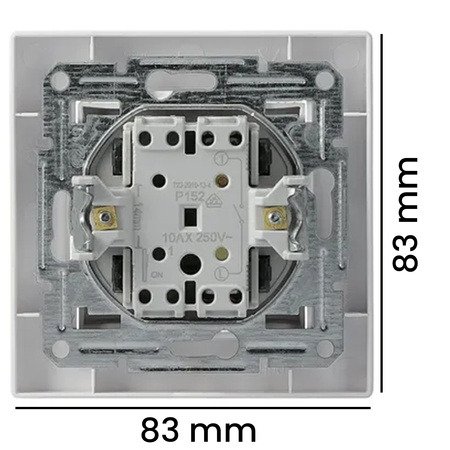 Jednopólový spínač na zapustenie Asfora IP20 s rámom Biela