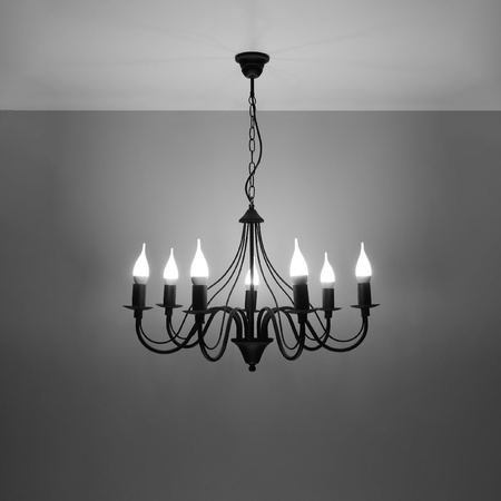 Stropné závesné svietidlo Luster 7x E14 Nepravidelný čierny luster Moderná Minerwa Sollux