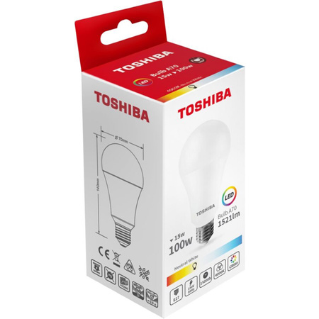 LED žiarovka tradičná E27 A70 15W = 100W 1521lm 4000K neutrálna biela TOSHIBA