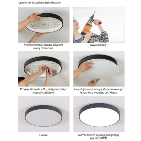 Plafond LED stropné svetlo 36W 4000K CRI>85 HOUSTON White 40cm