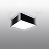 Stropné svietidlo Plafond E27 Square Black Minimalist Horus Sollux