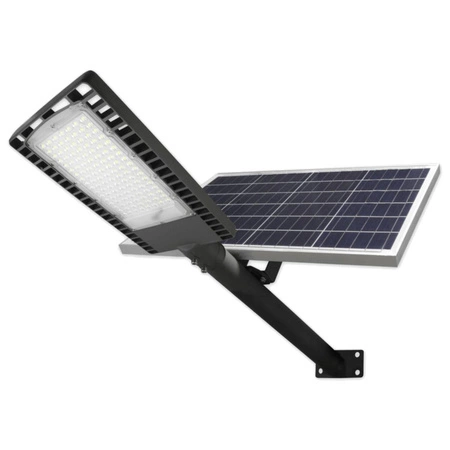 Pouličné osvetlenie SOLAR LED svietidlo sivé 120W 6000K studené 9500lm IP65 SENZOR S PILOTOM + RUKOVEŤ