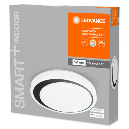 Plafond LED stropné svietidlo Povrchová montáž 34W 2000lm CCT Stmievateľné okrúhle čierne SMART+ WiFi Moon Ledvance