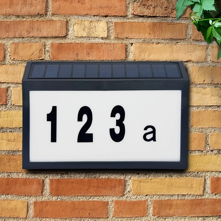 Solárne LED fasádne osvetlenie domu číslo nástennej lampy 6000K IP44