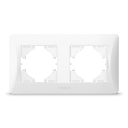 Horizontálny rám pre zásuvky na povrchovú montáž Dvojitá biela BINERA VIDEX