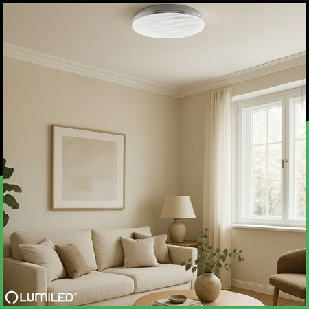 Plafond LED povrchové svetlo VIRTUS2 48W IP44 CCT White Round 38cm + LUMILED PILOT