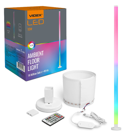 LED podlahová lampa 10W 250lm 4000K, neutrálna biela stmievateľná Videx
