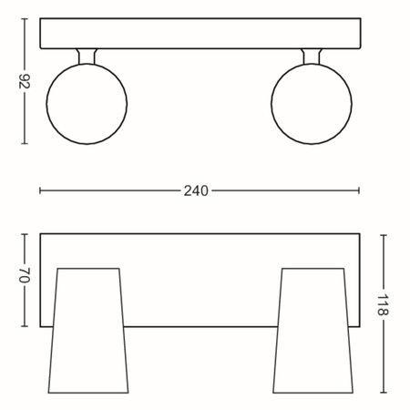 Reflektorové stropné svietidlo 2x GU10 White Paisley Philips