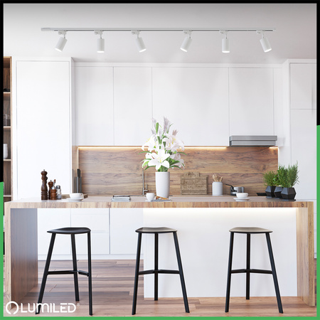 Biela jednofázová hliníková prípojnica pre reflektory 100cm LUMILED