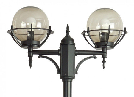 Záhradná lampa Vonkajšia tyčová lampa E27 Gule s košom 200 OGMWN 2 KPO 180-280cm čierna Su-Ma