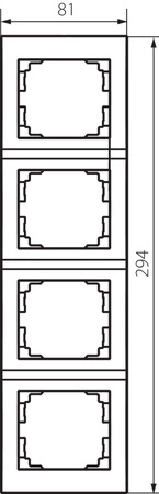 Strieborný LOGI Kanlux Štvorstranný vertikálny rám pre povrchovú montáž zásuvky