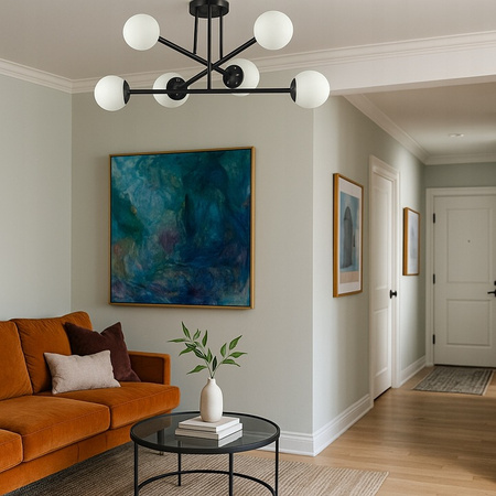 Luster Stropné závesné svetlo Dekoratívne 6x E27 Čierna 74cm Bali Masterled